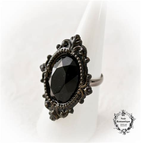 Black Victorian Gothic Ornate Adjustable Ring Victorian Etsy