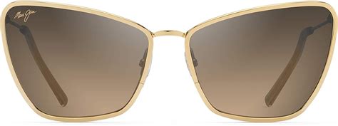 Maui Jim Women S Puakenikeni Polarized Cat Eye Sunglasses Shiny Gold Hcl® Bronze