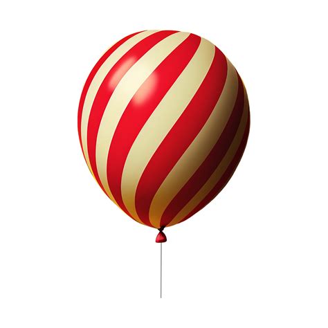 Red And White Stripe Balloon Icon D Render Png