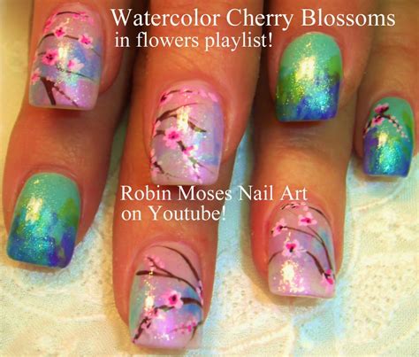 Nail Art By Robin Moses Cherry Blossom Nail Art Cherry Blossoms