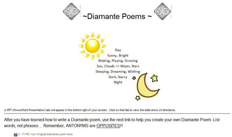 Examples of diamante Poems