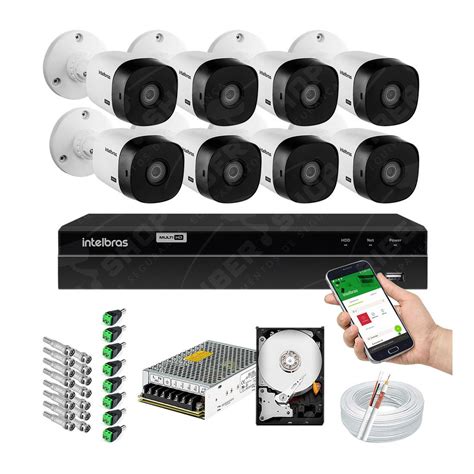 Kit 8 Câmeras de Segurança 20 Metros VHL 1220B Intelbras Full HD 1080p