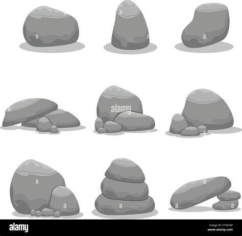 Stone Element Set Doodles Vector Stock Vector Image Art Alamy