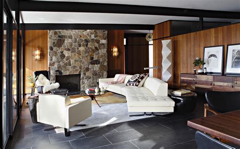 6 Mid Century Modern Living Rooms Using Marble And Stone