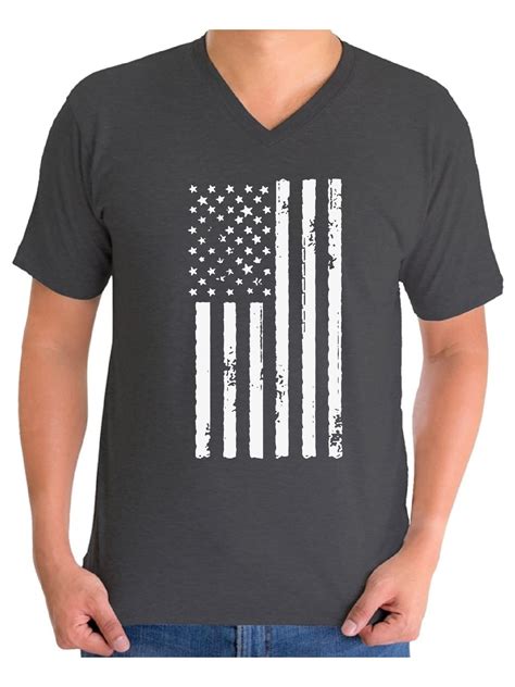 Awkward Styles Mens Usa Flag Patriotic Graphic V Neck T Shirt Tops