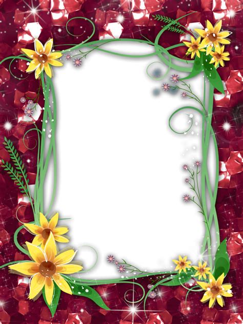 Red Flower Frame Png Transparent Image Png Mart