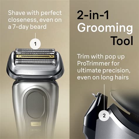 Braun Series 9 Pro 9477cc Mens Electric Razor Rechargeable Wet Dry