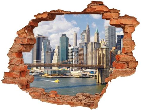 Wallmuralia Pl Fototapeta Dziura Na Cian D Manhattan Nowy Jork