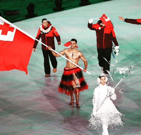 Shirtless Tonga guy is back and oiled up as ever for Winter Olympics | Offside