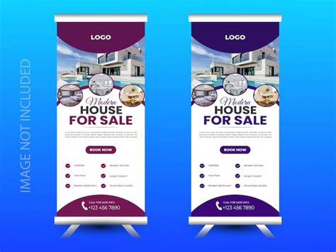 Premium Vector Real Estate Agency Roll Up Banner Design Or Pull Up