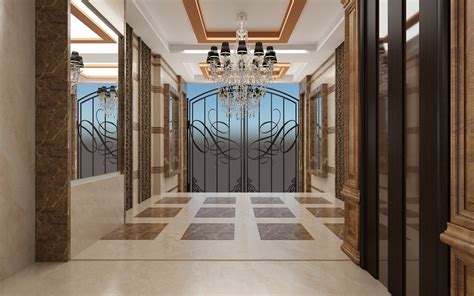 تصميم مدخل رخام لبرج سكني Marble Entrance Design مستقل