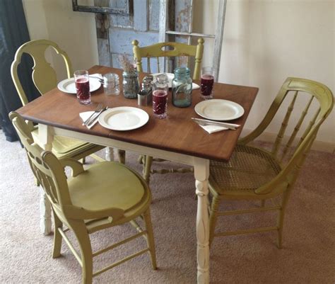 Minimalist Small Dining Tables And Chairs In Country Style With Green