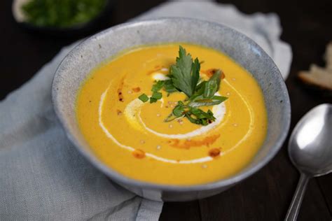 Cremige Vegane Karotten Linsen Suppe Mit Kokosmilch Rezept