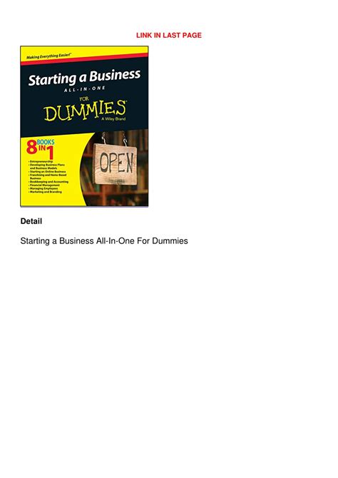 Ppt Downloadpdf Starting A Business All In One For Dummies