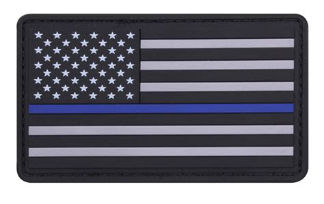 Velcro PVC American Flag Patch Thin Blue Line 27789