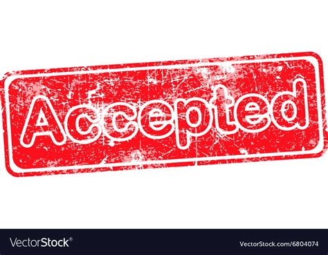 Accepted Red Grunge Rubber Stamp Royalty Free Vector Image