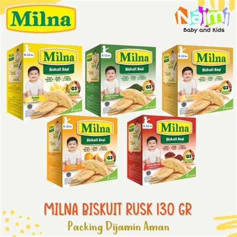 Jual Milna Biskuit Rusk Bayi DHA 130 Gr Snack MPASI Rasa Original