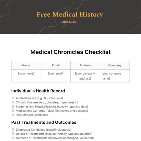 Free Medical Checklist Templates And Examples Edit Online And Download