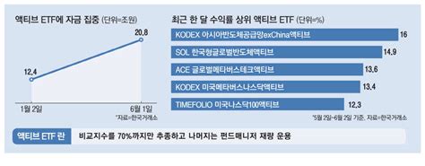 돈 몰리는 액티브 Etf 亞 반도체 한달 수익률 16 매일경제