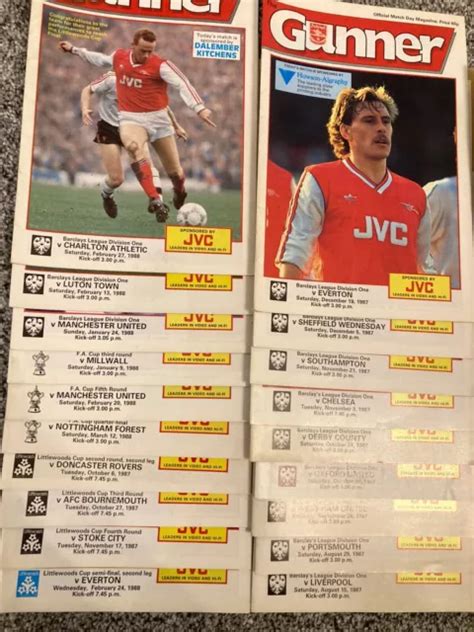 ARSENAL HOME PROGRAMMES 1987 88 Season 26 27 Programmes 15 00