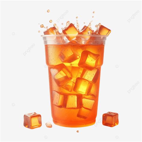 Fresh Lemon Tea In Plastic Glass Orange Ice Lemon Tea Cup Iced Tea