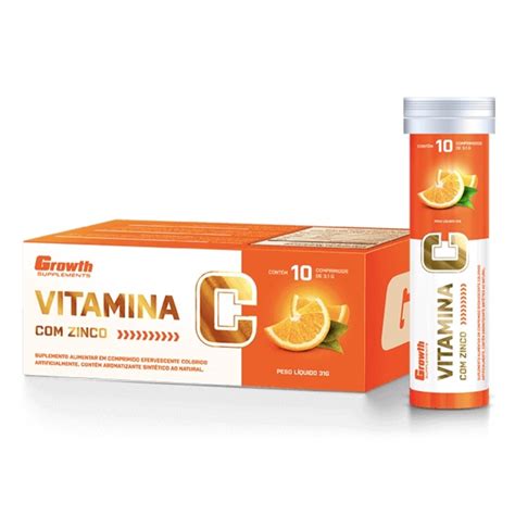 Vitamina C Zinco Efervescente Tubete C 10 Tablets Growth