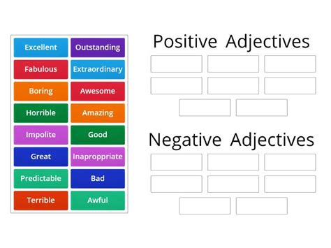 Adjectives Group Sort