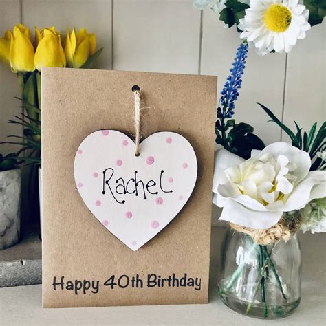 Personalised 40th Birthday Wooden Keepsake Card By Craft Heaven Designs