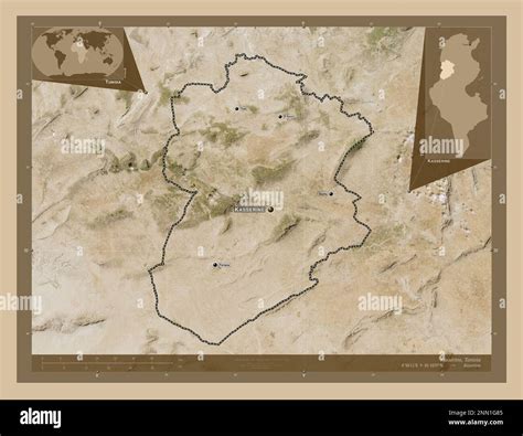 Kasserine Governorate Of Tunisia Low Resolution Satellite Map