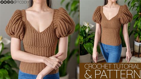 How To Crochet Puff Sleeve Top Pattern And Tutorial Diy Youtube