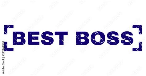 Best Boss Label Seal Print With Distress Texture Text Label Is Placed Between Corners Blue