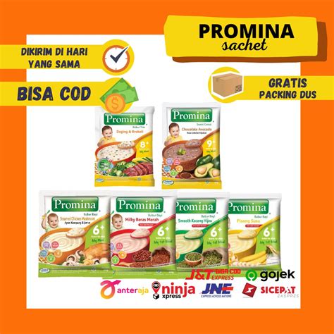 Jual Promina Sachet Bubur Susu Bayi Mpasi Bulan Kacang Hijau Pisang