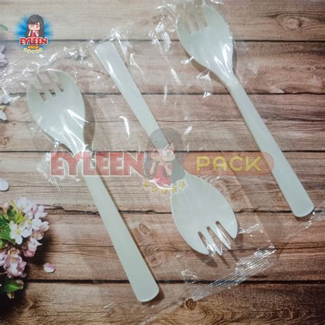 Jual Spork Plastik Tebal Sendok Garpu 2 In 1 Steril Isi 100 Pcs