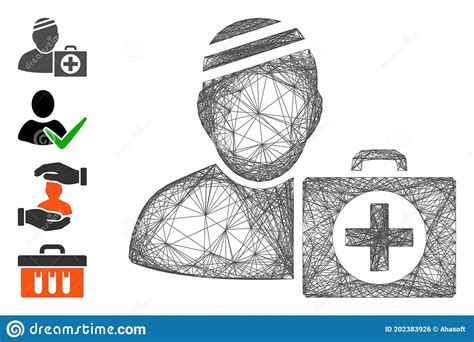 Linear Patient First Aid Case Vector Mesh Stock Vector Illustration