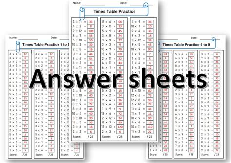 Times Table Worksheets Printables Multiplication Practice Etsy