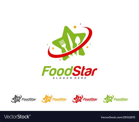 Creative Food Star Logo Design Restaurant Vector Image