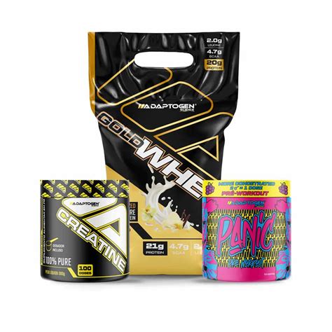 Gold Whey 900g Creatina 300g 100 Pure Pré treino Panic Pre Workout