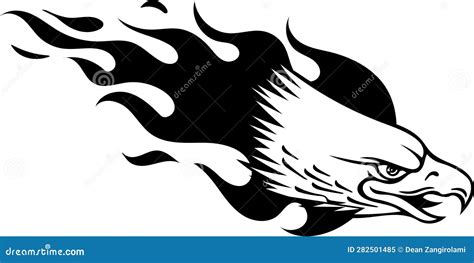 Eagle Head in Outline Style. Vector Illustration Stock Illustration ...