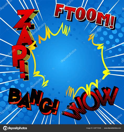 Comic Book Background Word Sound Effects Vector Illustrated Cartoon