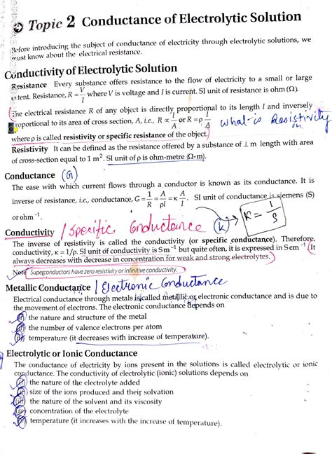 SOLUTION Conductance Of Electrolytic Cell CHEMISTRY Study Notes