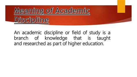 School Subjects And Academic Disciplines Meaning Ppt