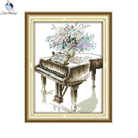 Grand Piano Embroidery Floss Counted Cross Stitch In Ct Ct Diy