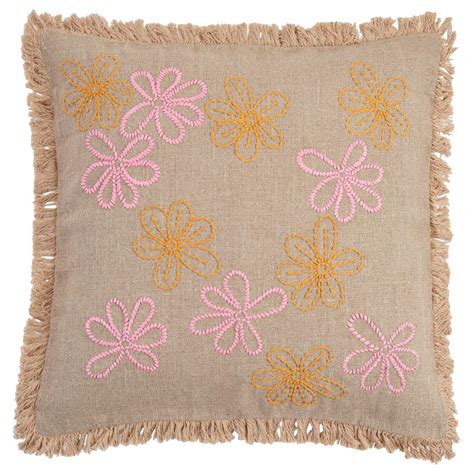 Daisy Hand Embroidered Floral Cushion By Jupe By Jackie At 1stDibs