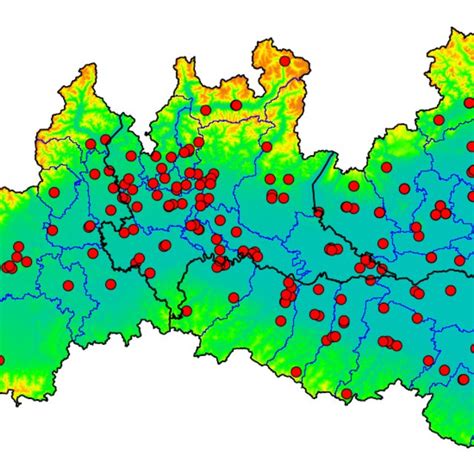 Map Of The PM10 Monitoring Network Red Dots In The Pianura Padana