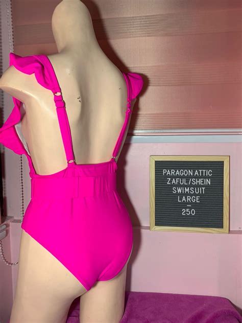 One Piece V Shape Ruffled Bikini Swimsuit Women S Fashion Swimwear Bikinis Swimsuits On