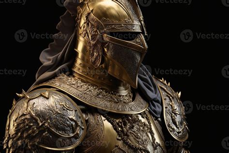 Medieval Knight In Golden Armor Digital Illustration Ai 22053172 Stock