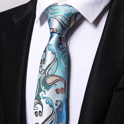 Gobetties Blue Paisley Ties Men Wedding Cravate Jacquard Woven