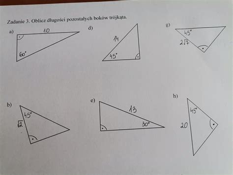 Karta Pracy Trojkaty O Katach 45 45 90 Oraz 30 60 90 Zadanie 3