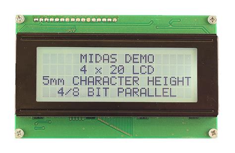 Mc A W Fptlwi V Midas Displays Alphanumeric Lcd X Black On