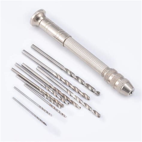 Amazon KATUR Hand Drill Bits Set Silver Hand Drill With 10 Pcs